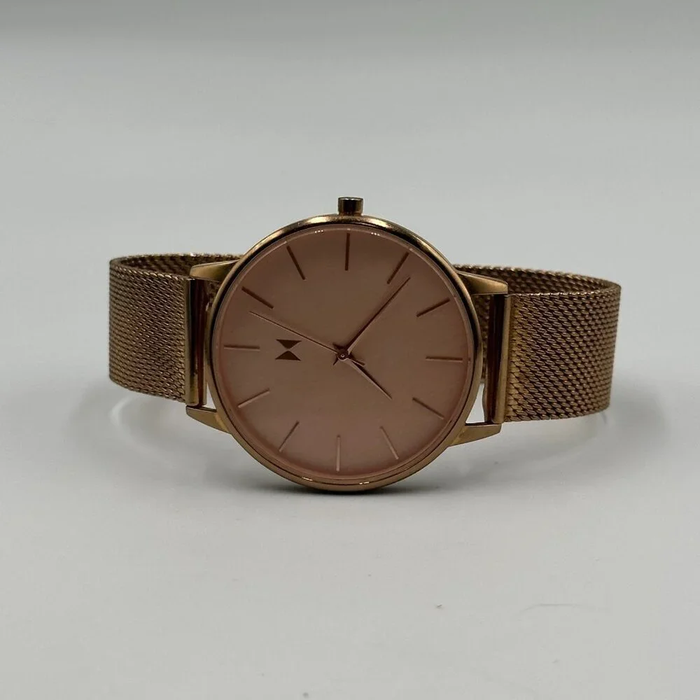 MVMT Hermosa Watch Women Rose Gold Tone 38MM Dial Mesh Band New Battery 8.5